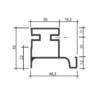 Gola проф.вертик. бічний L=5,5м- латунь фактура