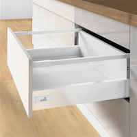Комплект шухляди Atira H=176мм L=420мм з 1 релінгом, повного висування, Push to open Silent, білий (14438)