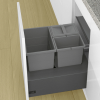 Система збору сміття для ArciTech, у секцію 500 мм, NL-500 мм, 40 л. (20+10+10), сірий (9352444) Hettich