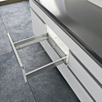 Комплект ящика Atira Compact H=70мм L=520мм W=600, с сеткой, полного выдвижения, с доводчиком, серебристый, EB=12,5 мм (17293)