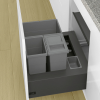 Система збору сміття для ArciTech, у секцію 600 мм, NL-500 мм, 40 л. (20+10+10), сірий (9352445) Hettich