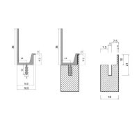 Врізний профіль-ручка PR-5, 18 мм, L=5 м, чорний фактура, Elite