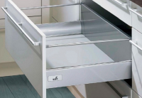 Ящик InnoTech Нержавеющая сталь H176 L470 с 1 релингом, полного выдвижения с доводчиком, EB=12,5 мм (19022)