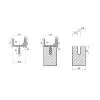 Врізний профіль-ручка PR-7, 18 мм, L=5 м, латунь фактура, Elite Врізний профіль-ручка PR-7, 18 мм, L=5 м, латунь фактура, Elite