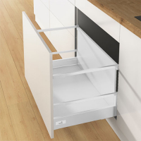 Комплект шухляди Atira H=144мм L=470мм з 2 релінгом, висота більше 200 мм, часткового висування, з дотягувачем, білий (14069)