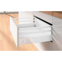 Комплект шухляди Atira H176 L470 з 2 релінгом, повного висування, Push to open, білий (18503) Hettich