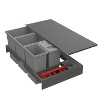 Система збору сміття для ArciTech, у секцію 900 мм, NL-500 мм, 60 л. (20+20+10+10), сірий (9352446) Hettich