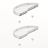 Комплект полиць Salso 400, ширина 450 мм, лівий, хром/білий (9381079) Hettich
