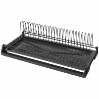 Сушка для посуду однорівнева Wiexpol графіт: секція W=900 мм, 864×278 мм, з пластиковим профілем, Made in Poland