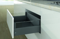 Комплект шухляди ArciTech H=218мм L=500мм, з надставкою DesignSide скло, боковина 126 мм, з дотягувачем, антрацит (15363)