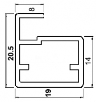 Профіль рамковий Е-10 L=5,5 м, латунь фактура, Elite
