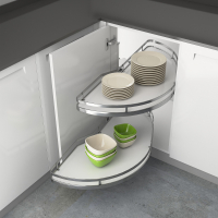 Кутовий механізм Salso 400 з Silent System, ширина фасаду 500 мм, правий, хром/білий (22171) Hettich