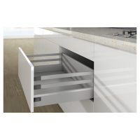 Комплект шухляди ArciTech H=250мм L=500мм, з 2 релінгом, боковина 94 мм, з дотягувачем, срібло (17131)