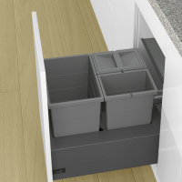 Система збору сміття для ArciTech, у секцію 450 мм, NL-500 мм, 40 л. (20+10+10), сірий (9352443) Hettich