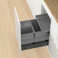 Система збору сміття InsertFlex, у секцію 450 мм, 34 л. (18+8+8), темно сірий (9352451) Hettich