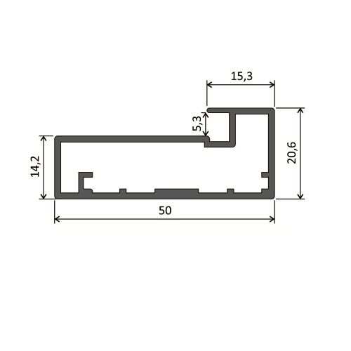 Профіль рамковий Е-4 L=5,5 м, венге глянець, Elite