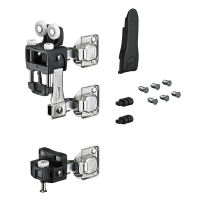 Комплект фурнітури WingLine L для правих дверей, 25 кг, без функції самозачинення, з нижнім елементом, чорний (9278606)