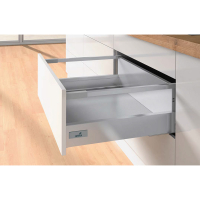 Комплект шухляди Atira H=176мм L=420мм з 1 релінгом, повного висування, з дотягувачем, сріблястий (17544)