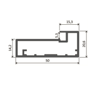 Профіль рамковий Е-4 L=5,5 м, чорний матовий, Elite