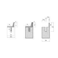 Врізний профіль-ручка PR-3, 18 мм, L=5 м, чорний фактура, Elite
