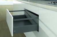 Комплект шухляди ArciTech H=250мм L=500мм, з 1 релінгом, боковина 126 мм, з дотягувачем, антрацит (17395)