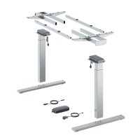 Комплект стола Steelforce Pro 570 SLS, з електрорегулюванням висоти, срібло (9309757) Hettich