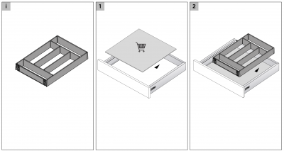 Организация лоток OrgaTray 610 для InnoTech Atira, W=450-1200 L=470, антрацит, сталь (9194883)