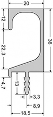 Врізний профіль-ручка UKW 7 18мм L=5м, білий, Elite