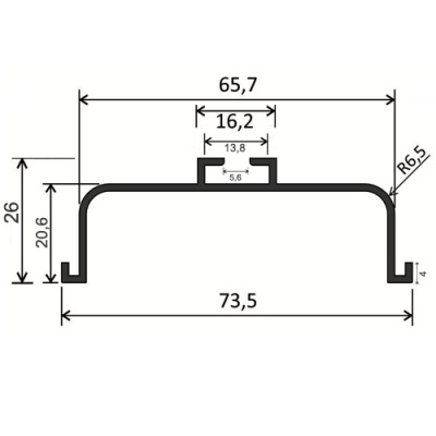 Gola Профіль C д/фасаду без ручки L=5м- білий