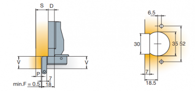 Петля TITUS 270°, широкоугольная, с пружиной (241-0043-650)