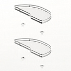 Комплект полок Salso 400, ширина 500 мм, правый, хром/белый (9381082) Hettich