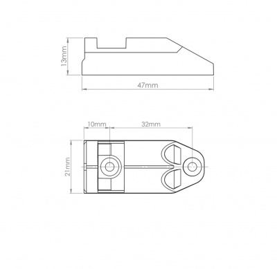Тримач демпфера Airtic, накладний подвійний, сірий
