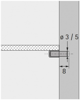 Полицетримач для скляної полки ø 5 мм, сталь, пластик прозорий, оцинкований (79709)