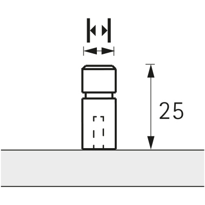 Ручка Arnum, 10х10 мм, H25 мм, нержавіюча сталь (9208071)