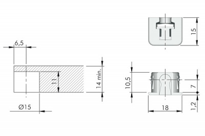 Полицетримач Flipper для полиць від 14 мм, чорний, Italiana Ferramenta