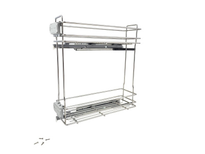 Карго FBM 2-уровневый, корпус 200 мм, левое, хром, направляющие Hettich, Made in Italy