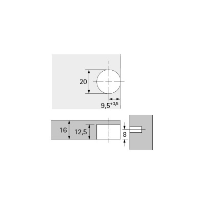 Стяжка VB 35 для товщини 16 мм, біла (9064883)