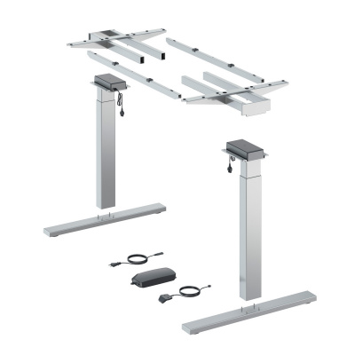 Комплект стола Steelforce Pro 570 SLS, з електрорегулюванням висоти, срібло (9309757) Hettich