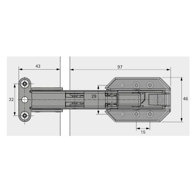 Завіса Kamat для корпусів вбудованих холодильників, кут 115 (9239784)