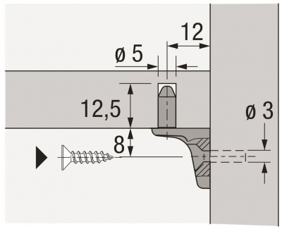 Полицетримач Sekura 7, ø 3 mm, зі штирем, нікельований (79711)