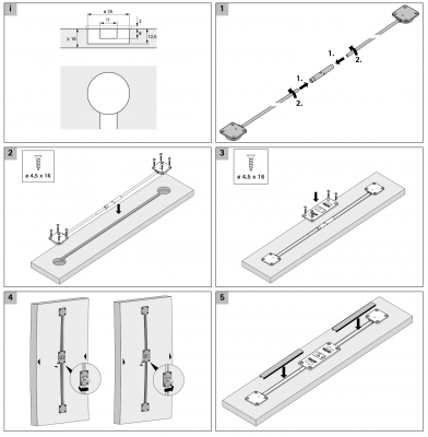Комплект стяжок-випрямлячів для дверей, товщина від 16 мм, L = 1920 мм, коричневий (73347) Hettich