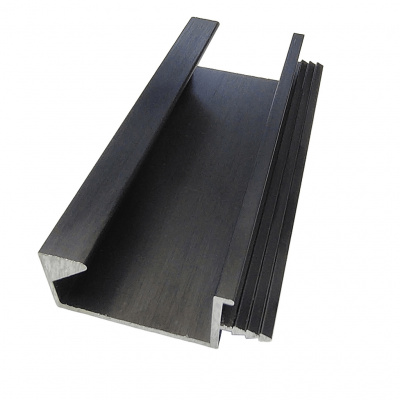 Врезной профиль-ручка PR-9, 18 мм, L=5 м, черная фактура, Elite