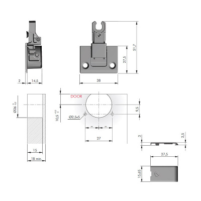 Завіса барна Kimana, нікель, d=26мм, Italiana Ferramenta