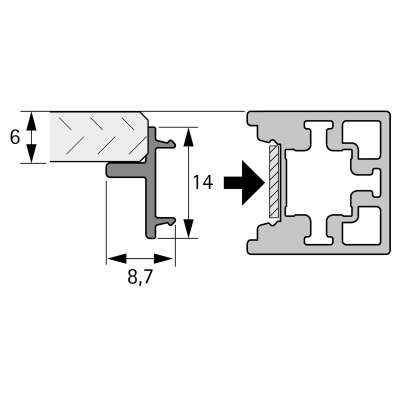 Розсіювач для профілю Cadro для підсвічування з напівпрозорим ребром (9298820) Hettich