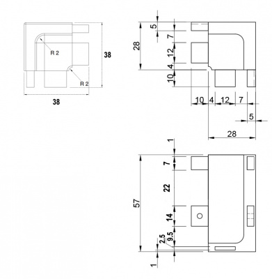 Gola Куточок внутрішній профілю L- білий