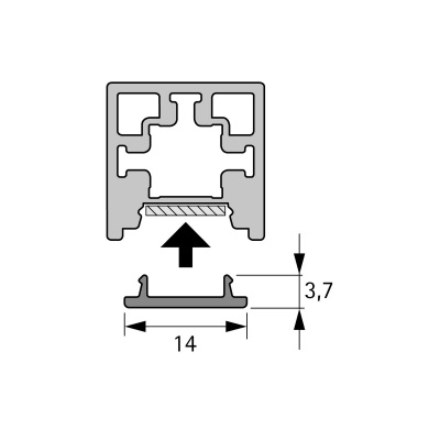 Розсіювач для профілю Cadro для підсвічування, 3000 мм, напівпрозорий (9298818) Hettich