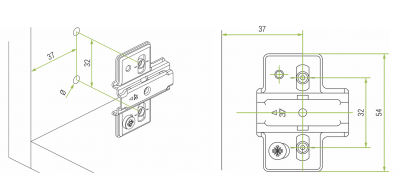 Монтажна планка для Omnia, під прикручування h=0, з ексцентриком, FGV