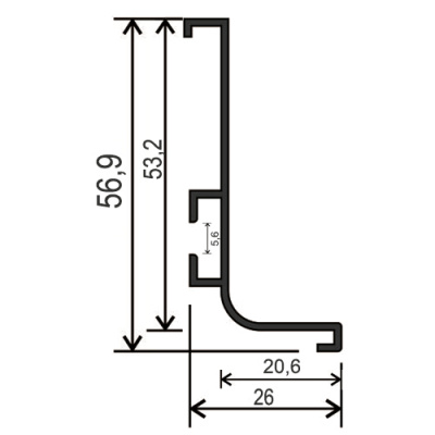 Gola Профіль L д/фасаду без ручки L=5м- чорний факт.