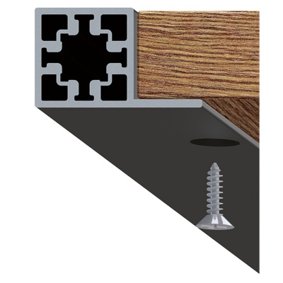 Профіль Cadro для полки під прикручування, 3000 мм, чорний матовий (9298796) Hettich