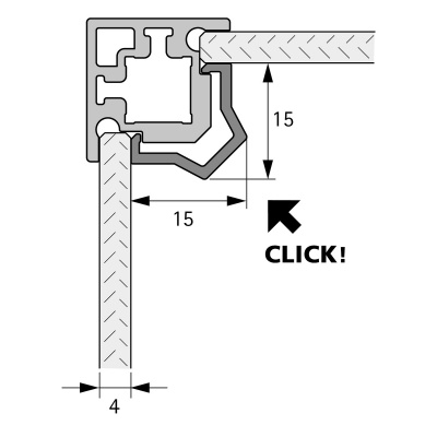 Розсіювач для кутового профілю, 2-сторонній, пластик, 3000 мм, напівпрозорий (9303925) Hettich